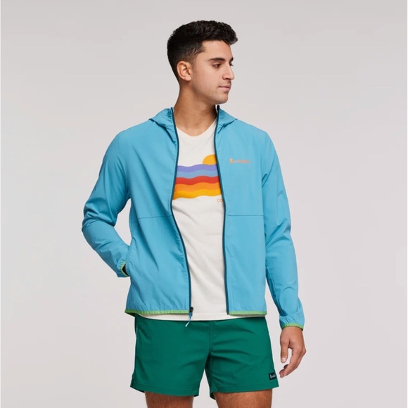 Cotopaxi Men's XL Vuelta Performance Windbreaker Jacket Blue Poolside UPF 50 NWT - Picture 2 of 7